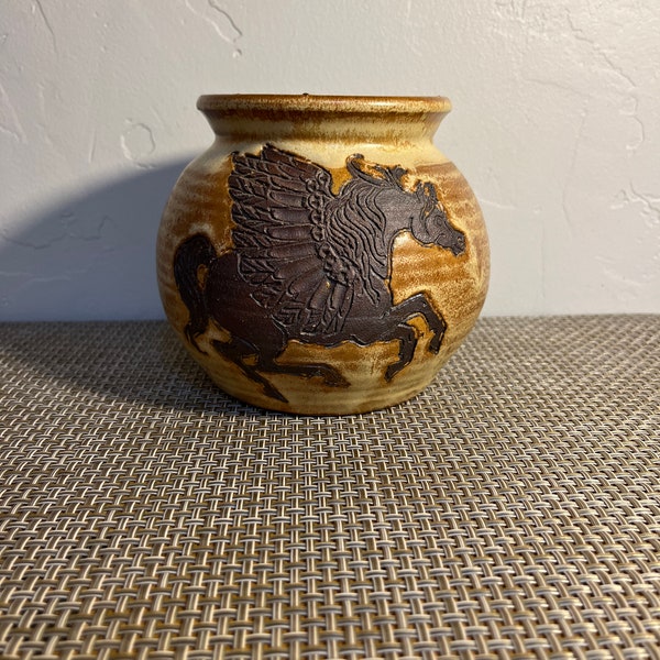 Vintage Pegasus Studio Pottery Vase by Dave & Jo Hamilton (Aspen Ridge Stoneware)