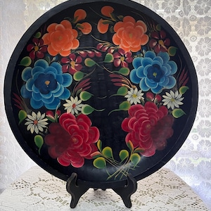 Vintage Batea Floral Tole Bowl