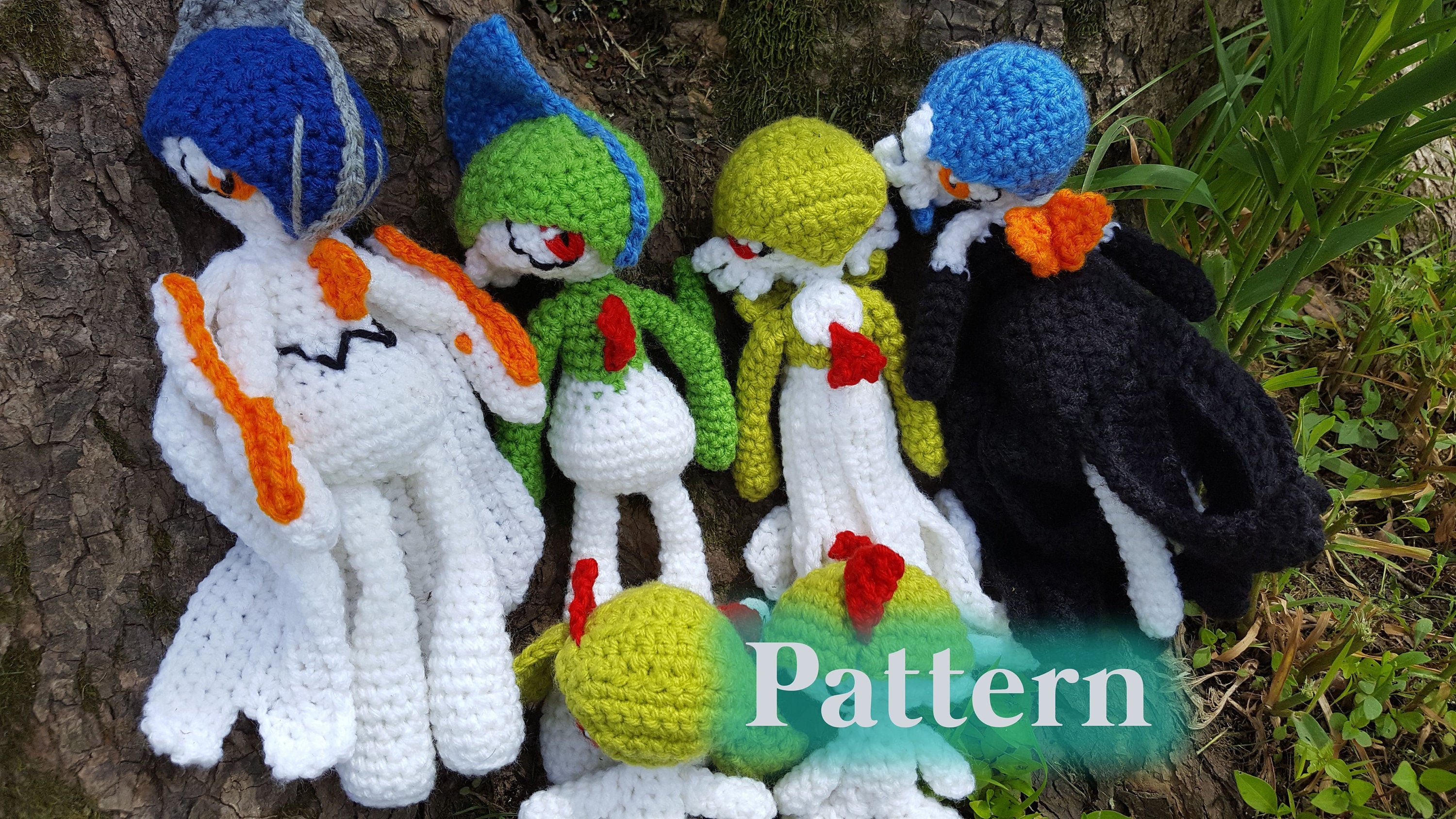 Padrão de Crochê Ralts Evolution Line Ralts Kirlia Gardevoir Coleção Gallade