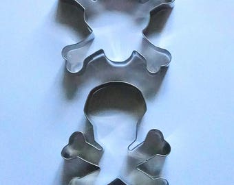 Skull & Crossbone Cookie Cutter Set Halloween Fondente biscotto Stampo da forno in acciaio inossidabile