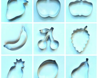 Various of Fruits Cookie Cutter Apple Pear Strawberry Pineapple Lemon Grape Banana Pumpkin Cherry Fondant Pastry Biscuit Baking Mold