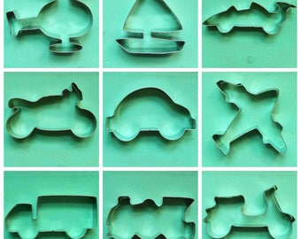 Various of Vehicles Cookie Cutter Train Car Truck Motorcycle Scooter Plane Helicopter Yacht Formula racing car Biscuit Pastry Fondant Mold