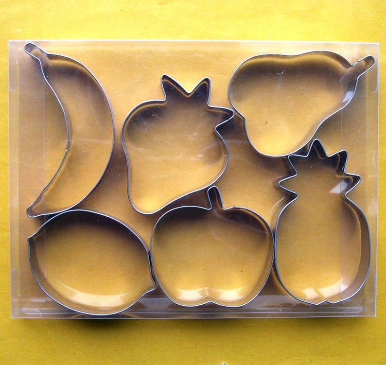 Fruits Cookie Cutter Set Apple Pear Pineapple Lemon Strawberry Etsy