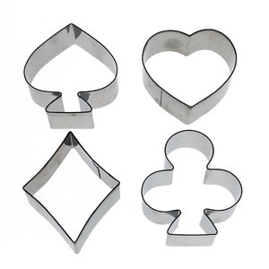 Foremki do ciastek Poker do gry w karty Fondant Biscuit Pastry Formy do pieczenia ze stali nierdzewnej 4 szt.
