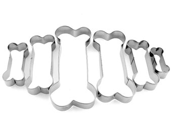 Ensemble d'emporte-pièces en os de chien de 6 tailles, moule en métal pour pâtisserie, pâtisserie, fondant