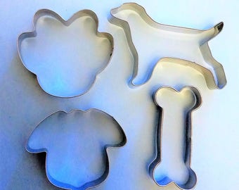 Ensemble de moules à biscuits avec emporte-pièce pour chien, tête de patte, fondant en os