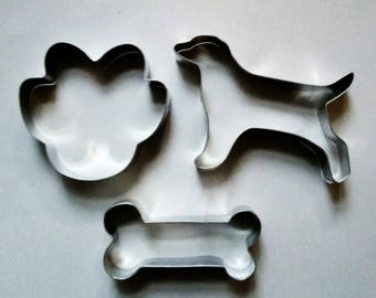Dog Paw Bone Cookie Cutter Set Fondant Biscuit Pastry Stainless Steel Baking Mold