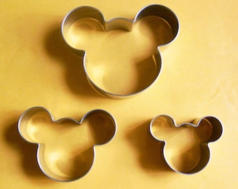 3 size Mickey Mouse Cookie Cutter Fondant Pastry Biscuit Baking Mold Set