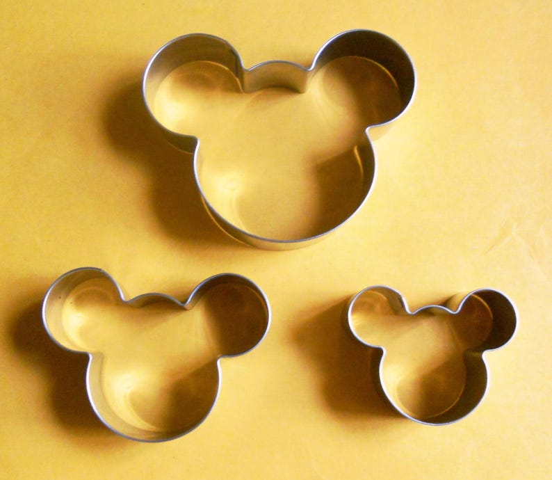 3 size Mickey Mouse Cookie Cutter Fondant Pastry Biscuit Baking Mold Set image 1