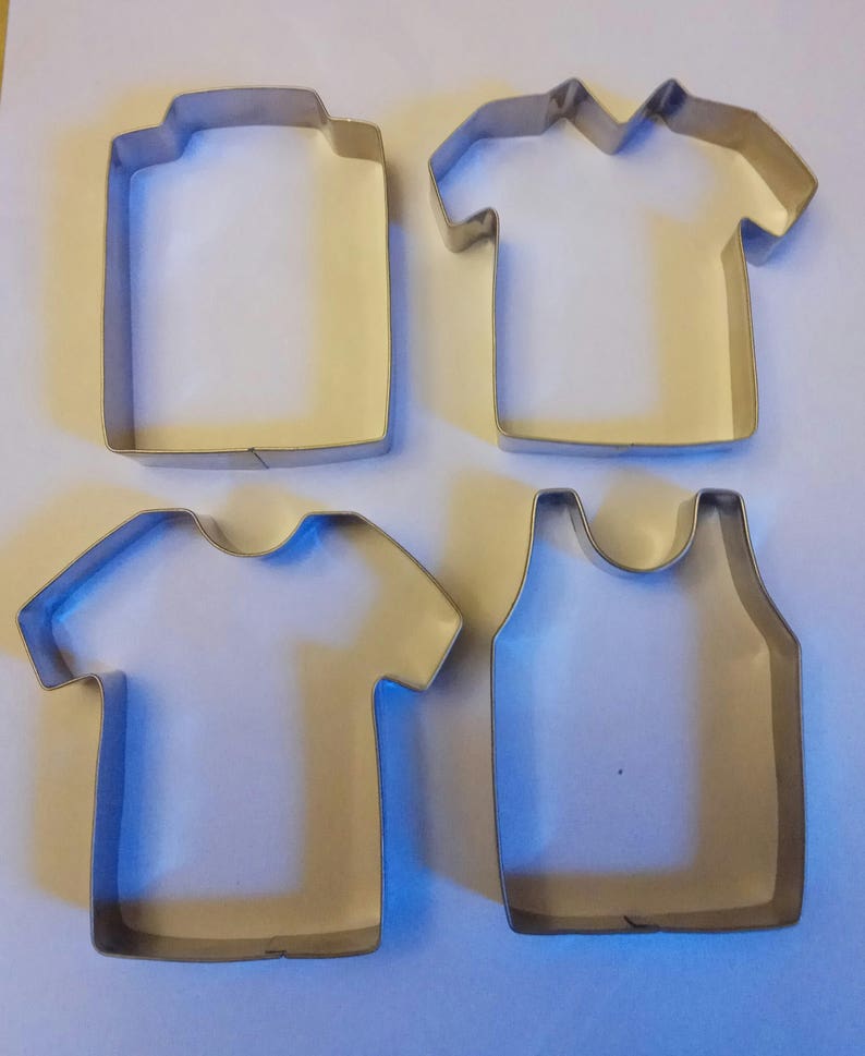 4 Pcs Tshirt Cookie Cutter Set Etsy
