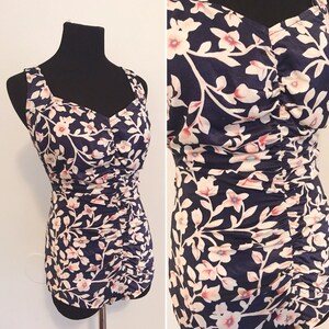 1980s Maxine of Hollywood Floral Vintage Inspirierter Badeanzug - Vintage Maxine of Hollywood One Piece Badeanzug - 1980er Jahre Badeanzug.