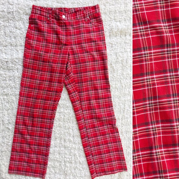 Salegarage Red Plaid Pants - Gem