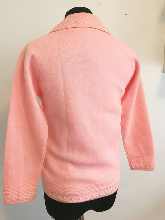 Vintage 1960s Pink Beaded Wool Jacket and Matchin… - image 6