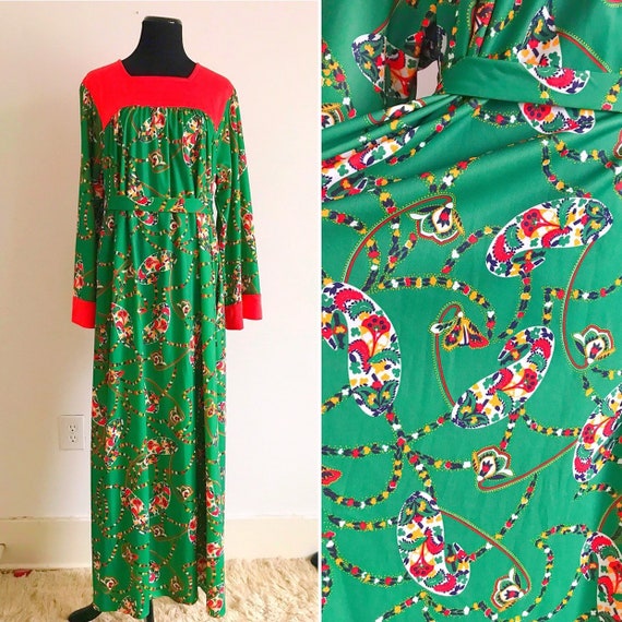 70s paisley dress