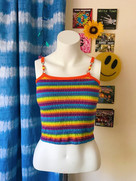 Vintage Rainbow Stripe Statement Top main image 0