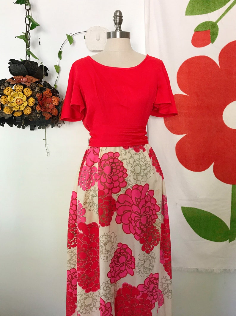 Vintage Alfred Shaheen 60s Maxi Dress Alfred Shaheen Vintage Shaheen 1960s designer dress image 2