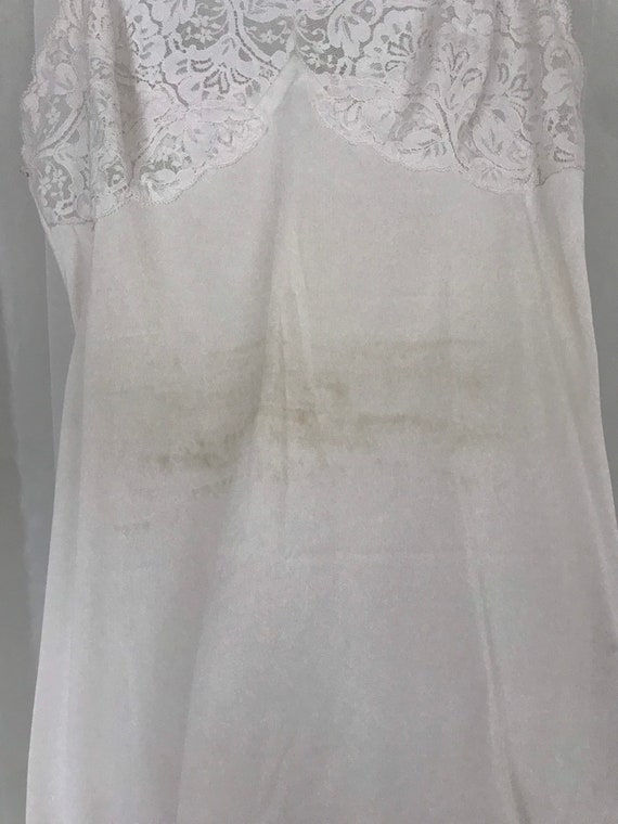 70s 80s Classic White Lingerie Lace Slip Dress Sz… - image 2