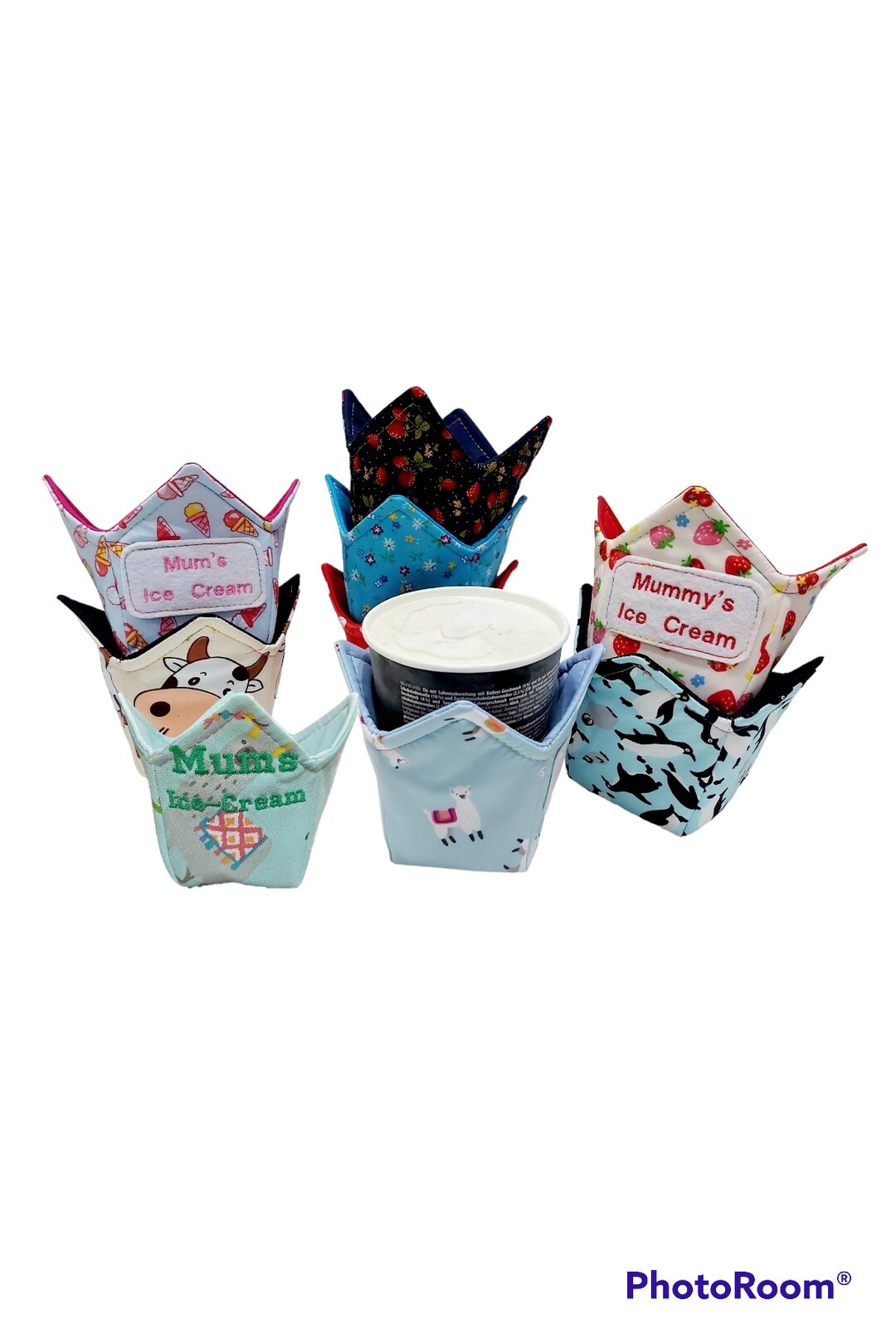 ICE CREAM COZY Ice Cream Tub Holder Personalised Ice Cream Etsy UK