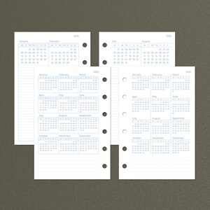 2025 Calendar Rings Printable Planner Inserts | Four Colors | YAAG | Important Dates | Two Layouts