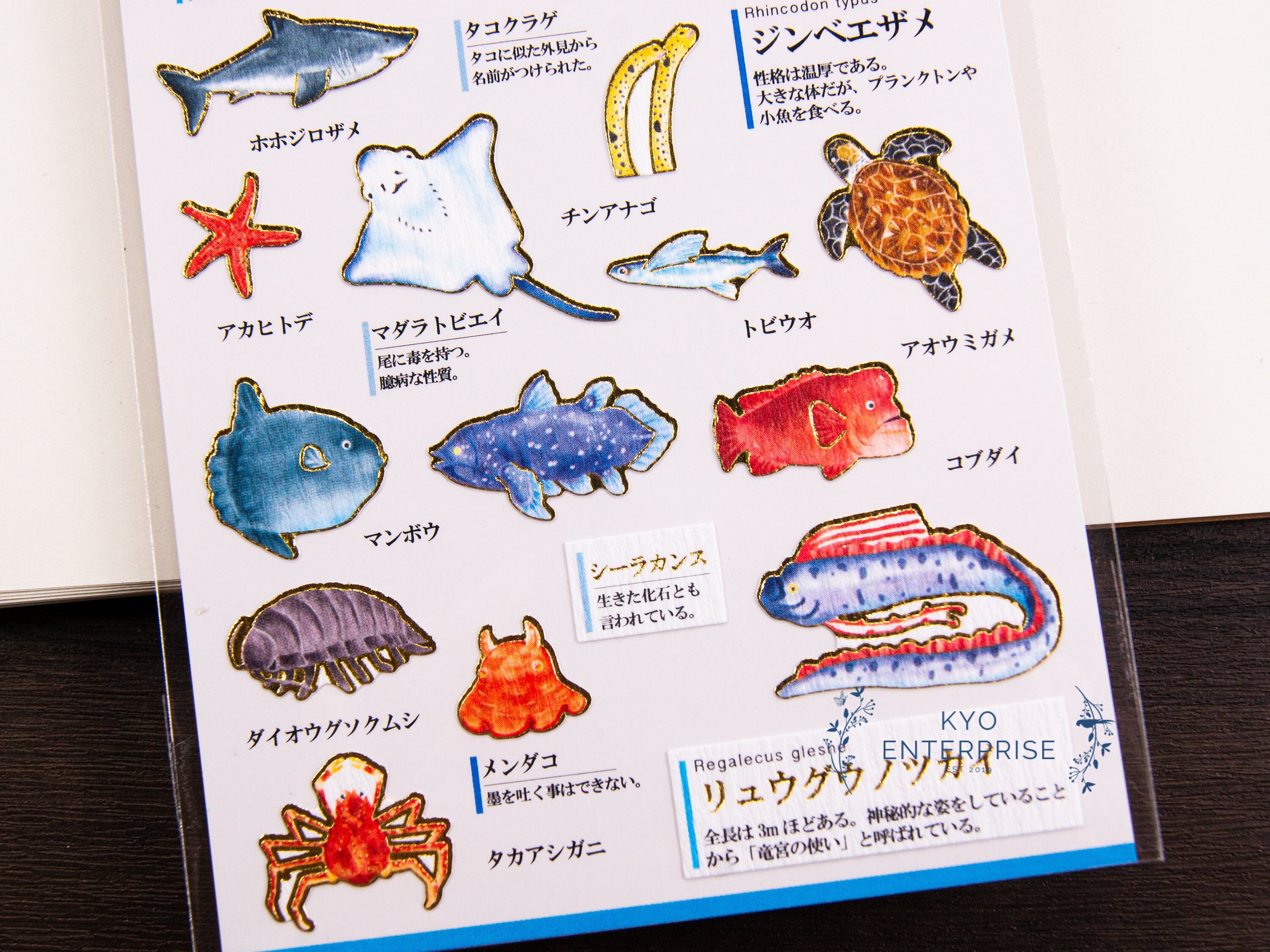 Kamio Japan Visual Collection Gold Foil Sticker Series Sea Etsy