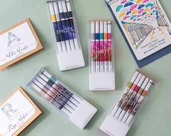 Emott 5 Color Fineliner Marker Set - No.10 Botanical Color