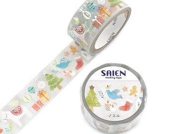 Saien - Limited Chistmas Silver Foil Washi Tape Series - Noel