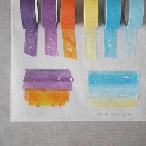 Saien x Miki Tamura multi colour washi tape 6 colour set - 1 – journalpages