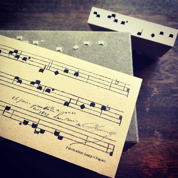 Lamp x Paperi Brocante - Handmade Original Stamp Handwritten Text Serires - #7 Music Notes