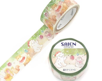 Saien - Limited Chistmas Silver Foil Washi Tape Series - Christmas of the Forest