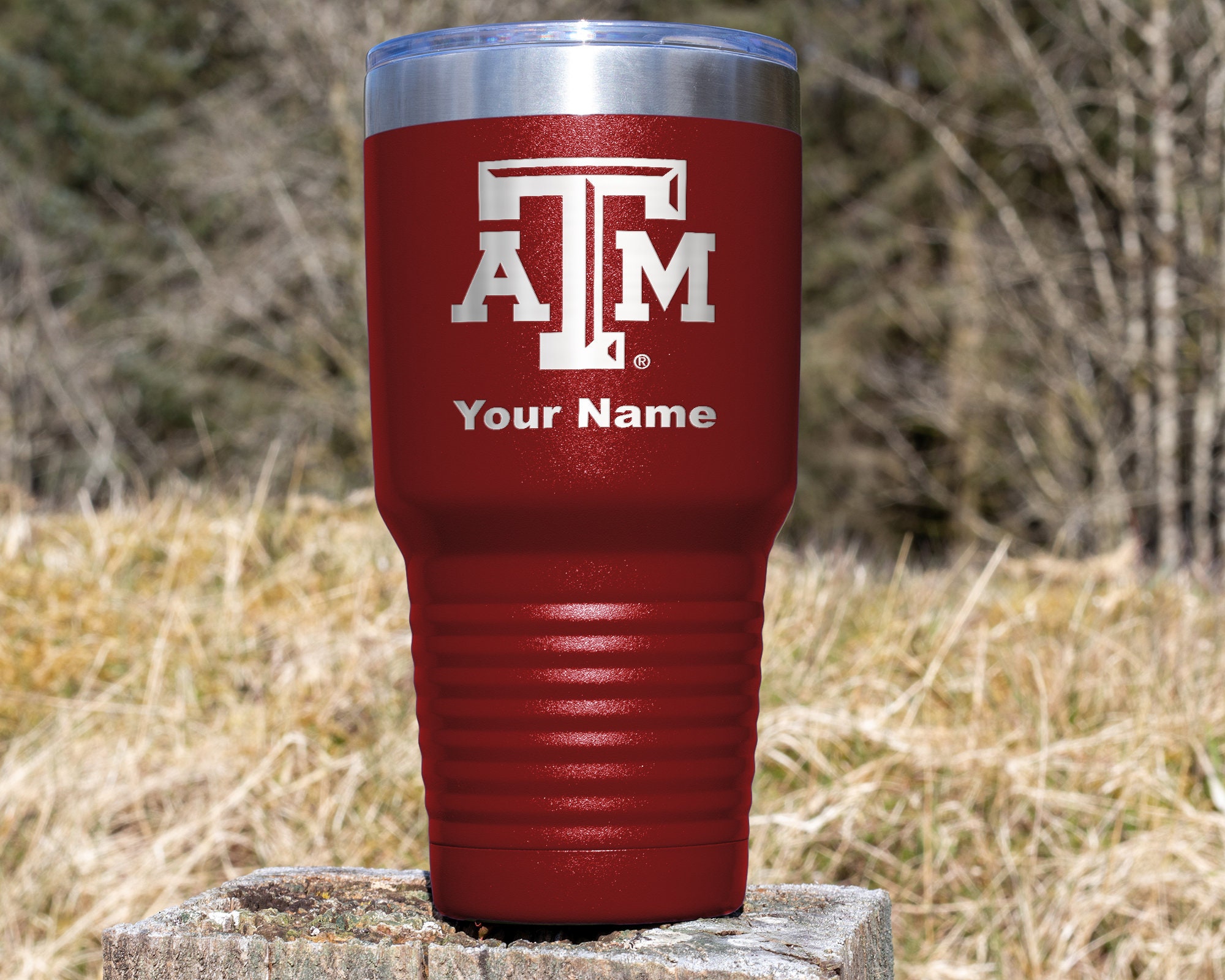 Texas A&M Simple Modern ATM Logo Black Trek Tumbler 40 Oz