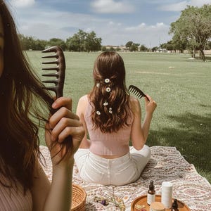 Wooden Wide Tooth Comb for Curly, Thick & Natural Hair