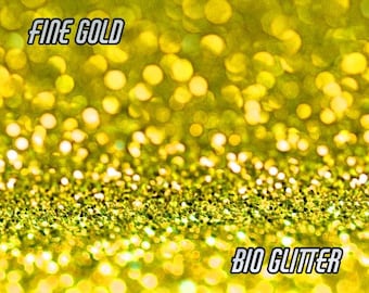 GOLD  BIO GLITTER - Fine Grade-  Biodegradable Glitter- Festival Bio Glitter - Eco Friendly Bio Glitter - Glitter - Cosmetic Grade - 112