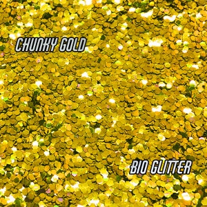 GOLD BIO GLITTER - Chunky 1mm -Biodegradable Glitter - Festival Glitter - Eco Friendly - Mermaid Glitter - Cosmetic Grade - 104