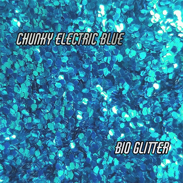 CHUNKY ELECTRIC BLUE Bio Glitter - 1mm -Biodegradable Glitter- Festival Bio Glitter -Eco Friendly Bio -Mermaid Glitter - Cosmetic Grade 87