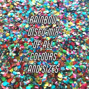 RAINBOW DISCO MIX Bio Glitter - Biodegradable Glitter- Blend -  Eco Friendly Glitter - Festival Glitter - Mermaid Glitter- Cosmetic Grade
