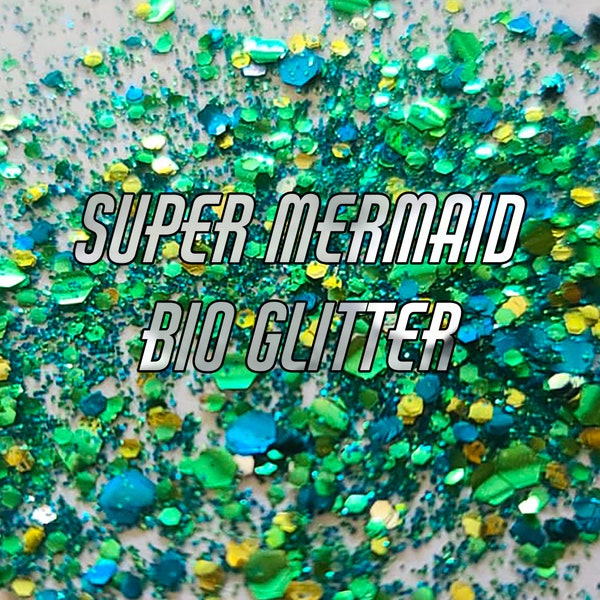SUPER MERJUNGFRAU BIO Glitter - Mermaid Mix - Biologisch abbaubarer Glitter - Festival Glitter - Eco Friendly - Kosmetik Grade