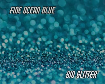 OCEAN BLUE Bio Glitter - Biodegradable Glitter- Festival Glitter-  Eco Glitter - Mermaid Glitter- Compostable Glitter - Cosmetic Grade - 144