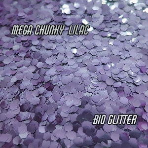 MEGA CHUNKY LILAC Bio Glitter - 2.4mm- Biodegradable Glitter - Festival Glitter-  Eco Friendly - Compostable Glitter- Cosmetic Grade - 86