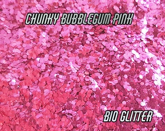 BUBBLEGUM PINK bio glitter - Chunky 1mm- Biodegradable Glitter- Festival Glitter -Eco Friendly - Mermaid Glitter - Cosmetic Grade -106