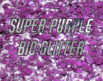 SUPER PURPLE BIO Glitter - Mix of all sizes and purples - Biodegradable glitter - Festival Glitter - Eco Glitter - Cosmetic Grade