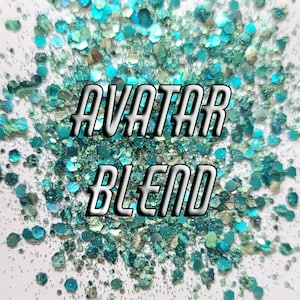 AVATAR BLUE BIO Glitter - Biodegradable Glitter- Blend -  Eco Friendly Glitter - Festival Glitter - Mermaid Glitter- Cosmetic Grade