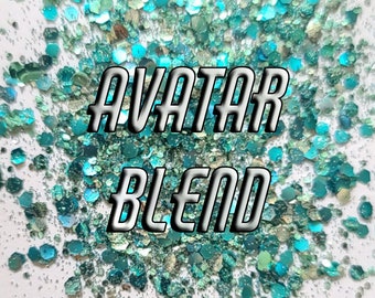 AVATAR BLUE BIO Glitter - Biodegradable Glitter- Blend -  Eco Friendly Glitter - Festival Glitter - Mermaid Glitter- Cosmetic Grade