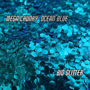 OCEAN BLUE Bio Glitter Mega Chunky 2.4mm Biodegradable Glitter Festival Biodegradable Glitter Eco Glitter Cosmetic Grade 85 image 1