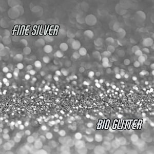 SILVER BIO GLITTER - Fine Grain Biodegradable Glitter - Festival Glitter-  Eco Friendly - Mermaid Glitter - Cosmetic Grade - Compostable 90