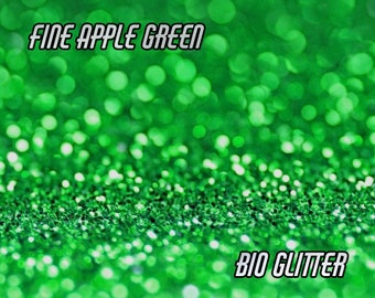 APPLE GREEN Bio Glitter -Fine Grade Biodegradable Glitter- Festival  Glitter-  Eco Glitter - Mermaid Glitter - Cosmetic Grade - 118