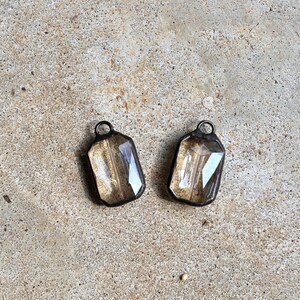 Medium Champagne Crystal Rectangle Pendant