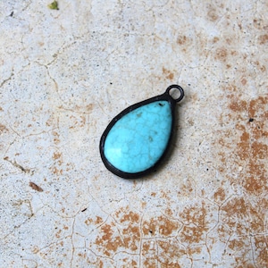 Small/Medium Turquoise Composite Teardrop Pendant