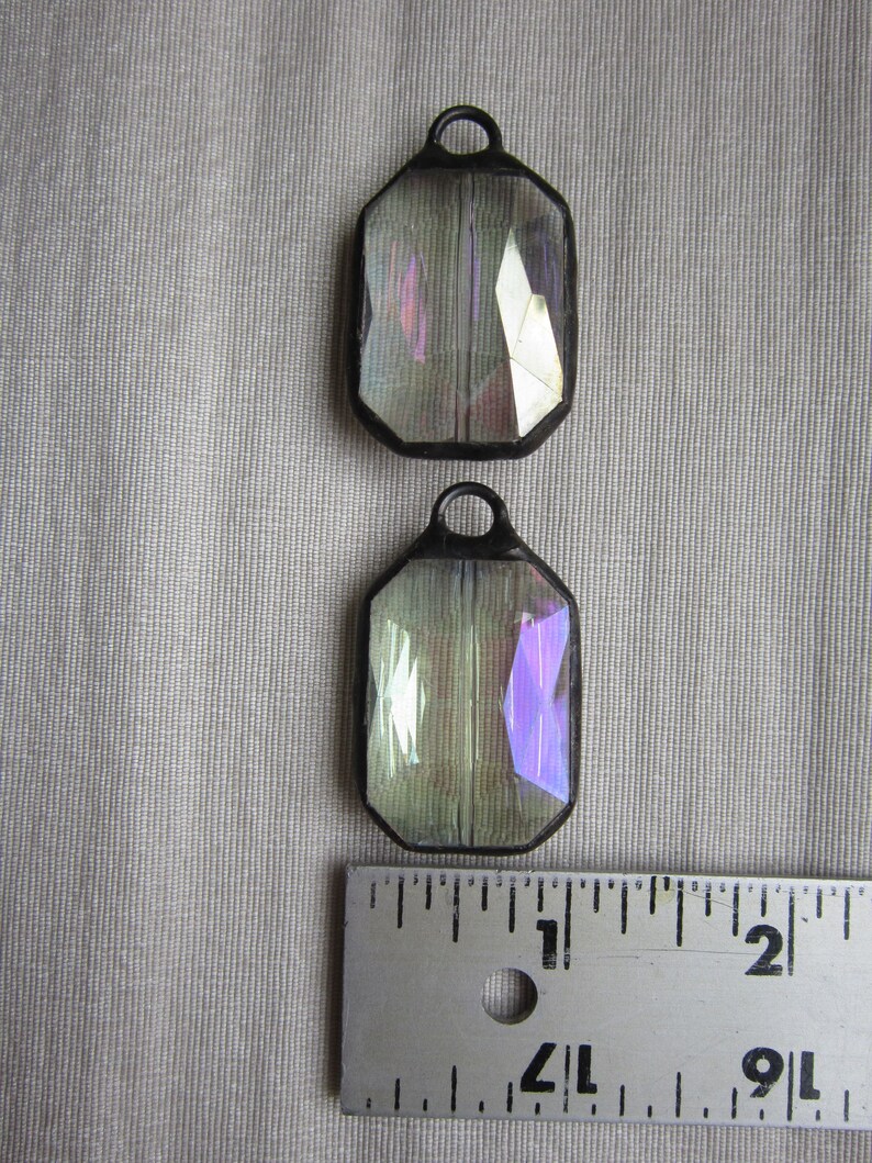 Large Rectangular AB Crystal Pendant image 4