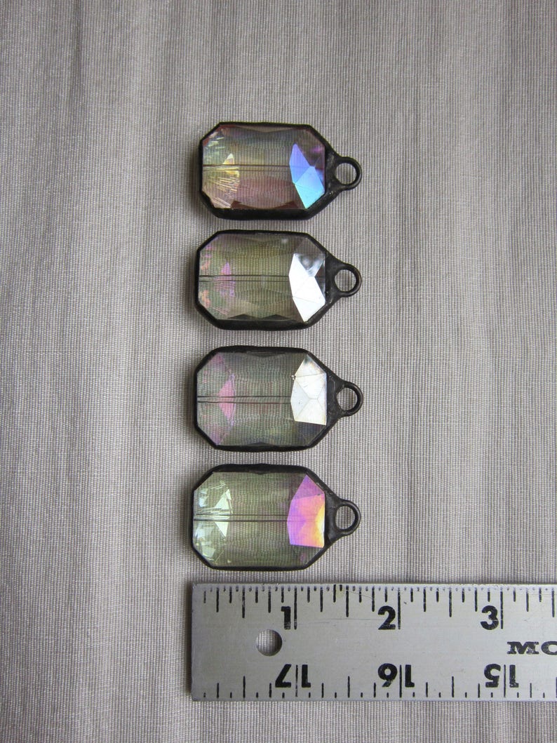 Large Rectangular AB Crystal Pendant image 3