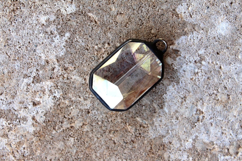 Large Rectangular AB Crystal Pendant image 7